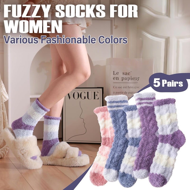 ANTSANG Womens Fuzzy Socks Fluffy Slipper Cozy Cabin Winter Soft Fleece Warm Comfy Thick Christmas Gift Socks - Image 2